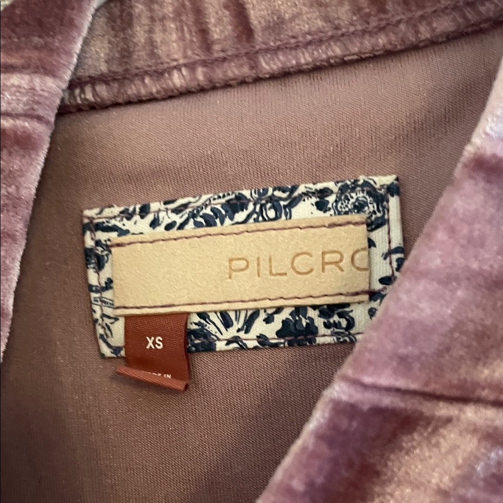 Pilcro Velvet Top in Dusky Rose Pink - Picture 2 of 3
